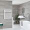 Milano Arno Electric - White Bar on Bar Heated Towel Rail - 730mm x 450mm