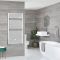 Milano Arno - White Bar on Bar Heated Towel Rail - 1190mm x 450mm