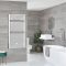 Milano Arno Electric - White Bar on Bar Heated Towel Rail - 1190mm x 450mm