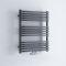 Milano Bow - Anthracite D-Bar Central Connection Heated Towel Rail - 736mm x 600mm