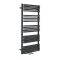 Milano Bow - Black D-Bar Central Connection Heated Towel Rail - 1269mm x 600mm