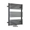 Milano Bow - Black D-Bar Central Connection Heated Towel Rail - 736mm x 600mm
