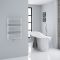 Milano Bow - White D-Bar Heated Towel Rail - 736mm x 500mm