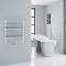 Milano Bow - White D-Bar Heated Towel Rail - 736mm x 600mm