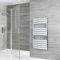 Milano Lustro - Chrome Flat Panel Designer Heated Towel Rail - 1213mm x 600mm