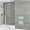 Milano Lustro - Chrome Flat Panel Designer Heated Towel Rail - 620mm x 450mm