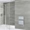 Milano x ECOSO Lustro Electric - Chrome Flat Panel Designer Heated Towel Rail - 620mm x 450mm - with Thermostatic Wi-Fi Heating Element