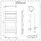 Milano Lustro Dual Fuel - Designer Chrome Flat Panel Heated Towel Rail - 840mm x 450mm