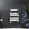 Milano Lustro Dual Fuel - Designer Chrome Flat Panel Heated Towel Rail - 840mm x 600mm