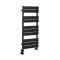 Milano Lustro Dual Fuel - Designer Black Flat Panel Heated Towel Rail - 975mm x 450mm