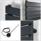 Milano x ECOSO Lustro - Electric Black Flat Panel Designer Heated Towel Rail - 1500mm x 600mm