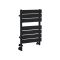 Milano Lustro Dual Fuel - Designer Black Flat Panel Heated Towel Rail - 600mm x 400mm