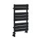 Milano Lustro Dual Fuel - Designer Black Flat Panel Heated Towel Rail - 825mm x 450mm