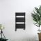 Milano Lustro Dual Fuel - Designer Black Flat Panel Heated Towel Rail - 825mm x 450mm