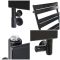 Milano Lustro Dual Fuel - Designer Black Flat Panel Heated Towel Rail - 825mm x 600mm