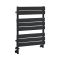Milano Lustro Dual Fuel - Designer Black Flat Panel Heated Towel Rail - 825mm x 600mm