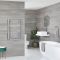 Milano Neva - Chrome Central Connection Heated Towel Rail - 803mm x 500mm