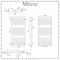 Milano Via - White Central Connection Bar on Bar Heated Towel Rail - 1065mm x 500mm