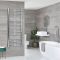 Milano Kent Electric - Chrome Curved Heated Towel Rail - Choice of Size and Heating Element