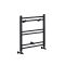 Milano Nero - Matt Black Straight Heated Towel Rail - 600mm x 400mm