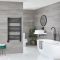 Milano Nero - Matt Black Straight Heated Towel Rail - 1000mm x 600mm