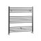 Milano Nero - Matt Black Straight Heated Towel Rail - 1000mm x 1000mm