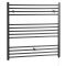 Milano Nero Electric - Black Straight Heated Towel Rail - 1000mm x 1000mm