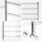 Milano Esk - Stainless Steel Flat Heated Towel Rail - 800mm x 600mm