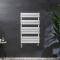 Milano Lustro Dual Fuel - Designer White Flat Panel Heated Towel Rail - 975mm x 600mm