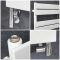 Milano Lustro Dual Fuel - Designer White Flat Panel Heated Towel Rail - 1200mm x 450mm