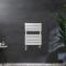 Milano Lustro Dual Fuel - Designer White Flat Panel Heated Towel Rail - 600mm x 400mm