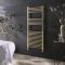 Milano Esk - Brushed Brass Flat Heated Towel Rail - 1200mm x 500mm