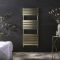 Milano Lustro - Designer Brushed Brass Flat Panel Heated Towel Rail - 1200mm x 500mm