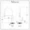 Milano Arvo - Modern Monobloc Kitchen Mixer Tap with Pull Out Spout - Black and Chrome