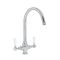 Milano Elizabeth - Traditional Kitchen Mixer Tap - Chrome and White