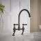 Milano Elizabeth - Traditional Cranked Bridge Kitchen Mixer Tap - Black