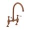 Milano Elizabeth - Traditional Cranked Bridge Kitchen Mixer Tap - Brushed Copper