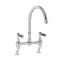 Milano Elizabeth - Traditional Cranked Bridge Kitchen Mixer Tap - Chrome and Black
