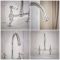 Milano Elizabeth - Traditional Cranked Bridge Kitchen Mixer Tap - Chrome and White