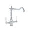 Milano Elizabeth - Classic Kitchen Mixer Tap - Chrome and White