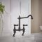 Milano Elizabeth - Classic Cranked Bridge Kitchen Mixer Tap - Black