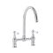 Milano Elizabeth - Traditional Bridge Kitchen Mixer Tap - Chrome and White