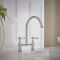 Milano Elizabeth - Traditional Bridge Kitchen Mixer Tap - Chrome and White