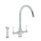 Milano Elizabeth - Traditional Kitchen Mixer Tap with Pull-Out Spray - Chrome and White
