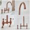 Milano Elizabeth - Traditional Cranked Bridge Kitchen Mixer Tap with Pull-Out Spray - Brushed Copper