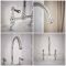 Milano Elizabeth - Traditional Cranked Bridge Kitchen Mixer Tap with Pull-Out Spray - Chrome and Black