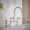 Milano Elizabeth - Traditional Cranked Bridge Kitchen Mixer Tap with Pull-Out Spray - Chrome and Black