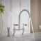 Milano Elizabeth - Traditional Cranked Bridge Kitchen Mixer Tap with Pull-Out Spray - Choice of Finish