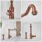 Milano Elizabeth - Single Lever Classic Kitchen Mixer Tap with Pull-Out Spray - Brushed Copper