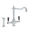 Milano Elizabeth - Classic Kitchen Mixer Tap with Pull-Out Spray - Chrome and Black